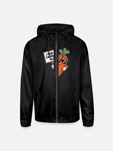 I Don't Carrot All Pun Vegetable - Unisex Lightweight Windbreaker Jacket - black - Front