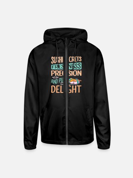 Sushi Japan Eat Sushimeal Meal - Unisex Lightweight Windbreaker Jacket - black - Front