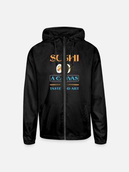 Sushi Japan Eat Sushimeal Meal - Unisex Lightweight Windbreaker Jacket - black - Front