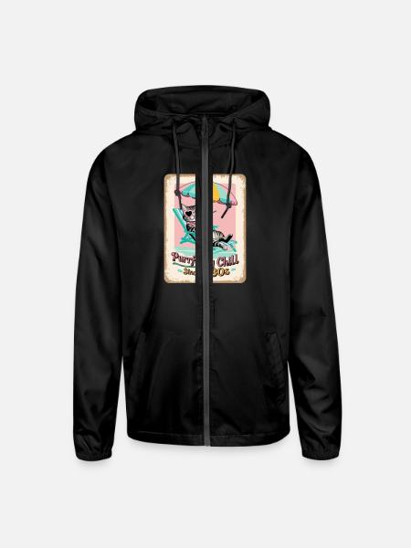 Purrfectly Chill - Unisex Lightweight Windbreaker Jacket - black - Front