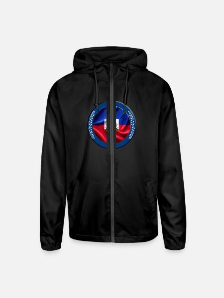 Haiti - Unisex Lightweight Windbreaker Jacket - black