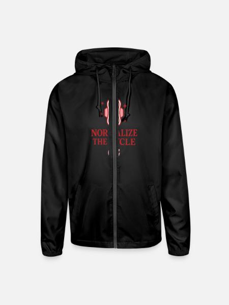 Menstrual Pride Normalize Periods Reproductive - Unisex Lightweight Windbreaker Jacket - black - Front