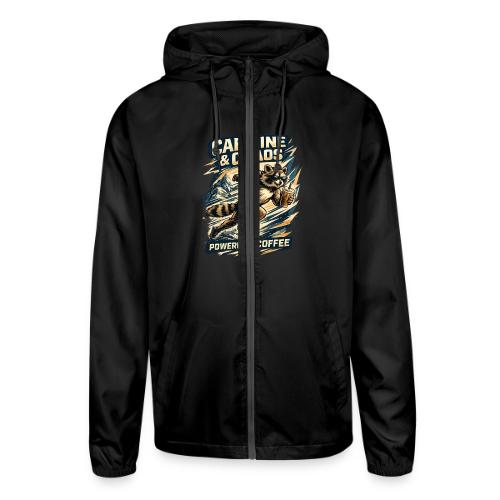 Funny Caffeine Chaos Raccoon Coffee Lover Morning - Unisex Lightweight Windbreaker Jacket