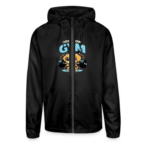 Chibi Dog Gym Workout - Unisex Lightweight Windbreaker Jacket