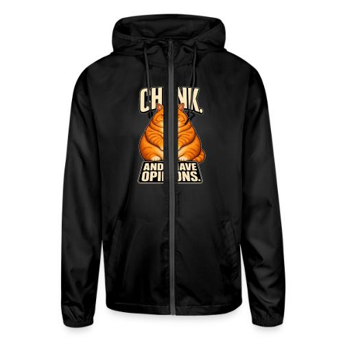 Chonk King Cat - Opinionated Kitty - Unisex Lightweight Windbreaker Jacket
