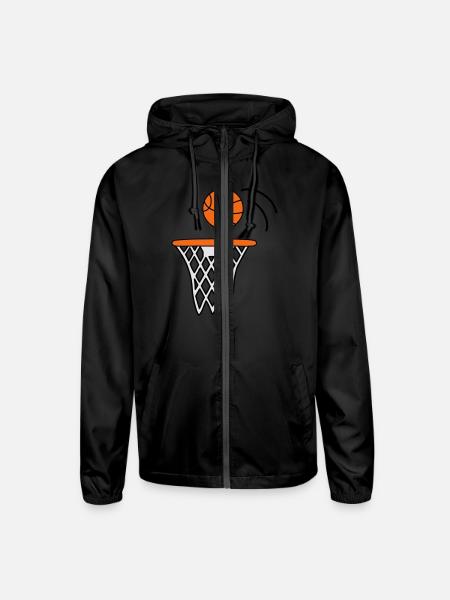 Basketball - Unisex Lightweight Windbreaker Jacket - black