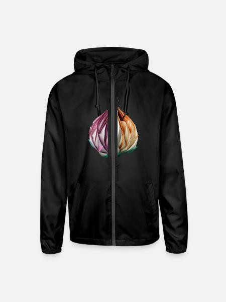 Origami Onion: Artistic Paper Craft of a Vegetable - Unisex Lightweight Windbreaker Jacket - black - Front