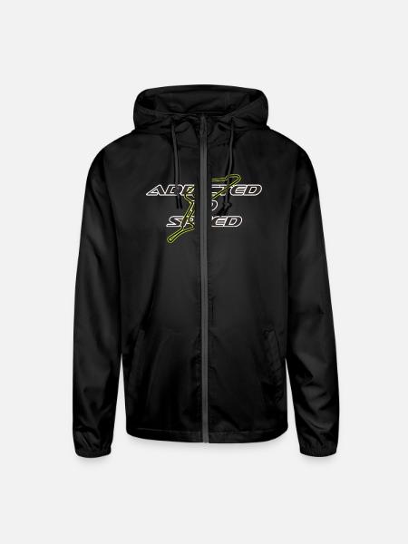 Addicted to speed, racetrack layout motorsport - Unisex Lightweight Windbreaker Jacket - black - Front