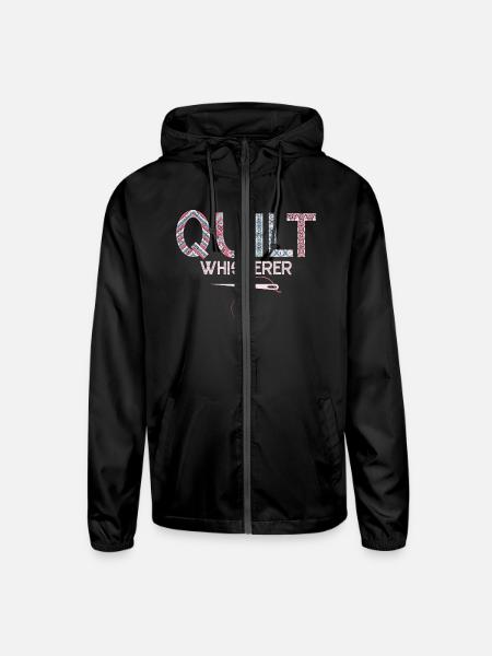 Quilt Whisperer Quilting Quilter - Unisex Lightweight Windbreaker Jacket - black