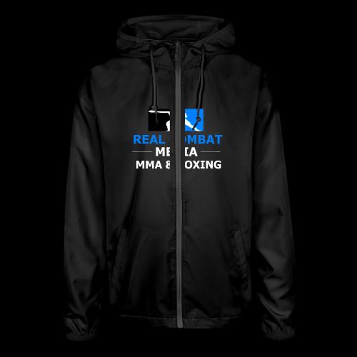 RCM MMA & BOXING Light Blue White Text - Unisex Lightweight Windbreaker Jacket