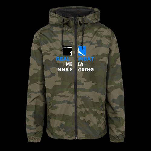 RCM MMA & BOXING Light Blue White Text - Unisex Lightweight Windbreaker Jacket