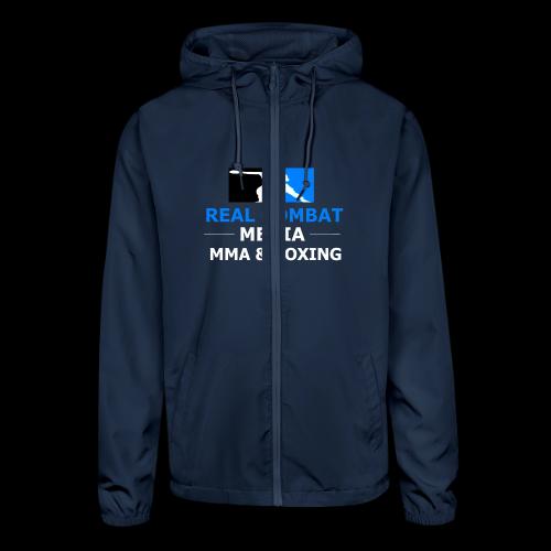 RCM MMA & BOXING Light Blue White Text - Unisex Lightweight Windbreaker Jacket