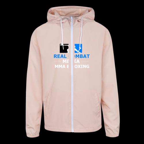 RCM MMA & BOXING Light Blue White Text - Unisex Lightweight Windbreaker Jacket