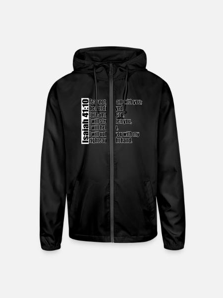Fear Not - Unisex Lightweight Windbreaker Jacket - black - Front