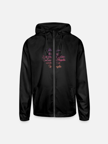 I am a Goddess-Self Love/Self Care Mantra - Unisex Lightweight Windbreaker Jacket - black - Front