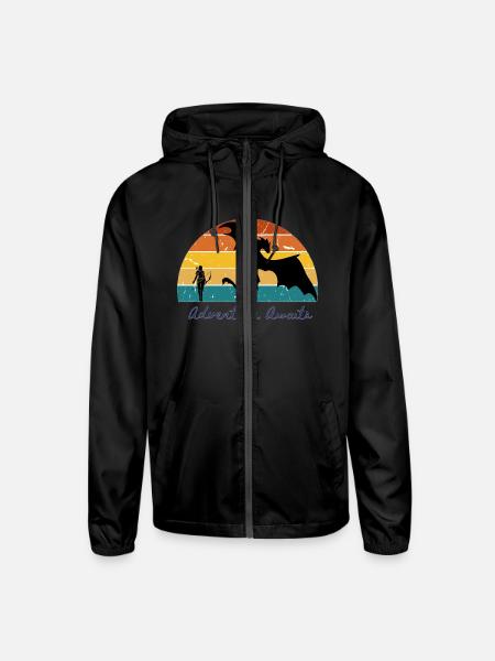 Adventure Awaits Fantasy - Unisex Lightweight Windbreaker Jacket - black