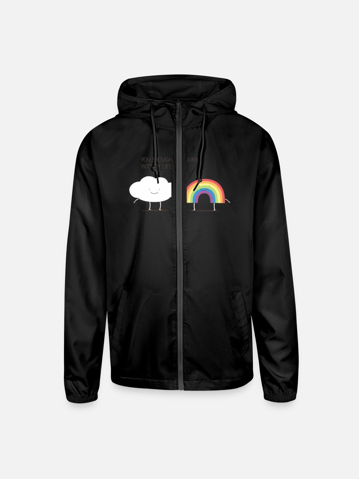 Rainbow Connection - Unisex Lightweight Windbreaker Jacket - black - Front