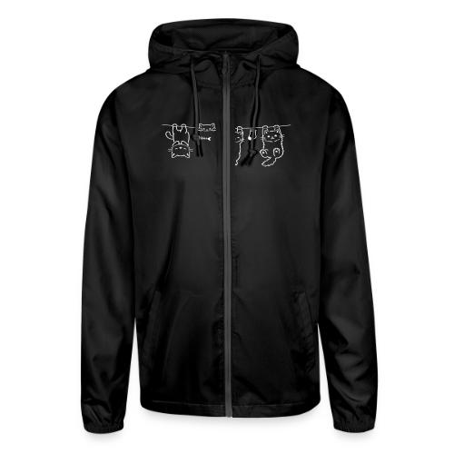 Minimalist Hanging Cats Line Art - Cute Kittens - Unisex Lightweight Windbreaker Jacket