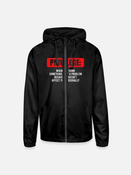 When You Think Something Isn’t A Problem - Unisex Lightweight Windbreaker Jacket - black - Front