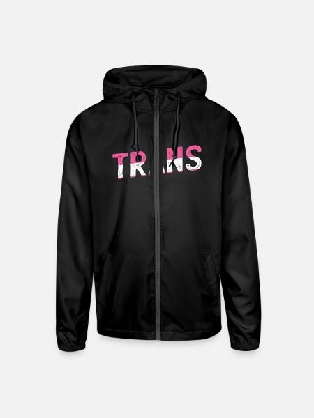 Trans - Unisex Lightweight Windbreaker Jacket - black