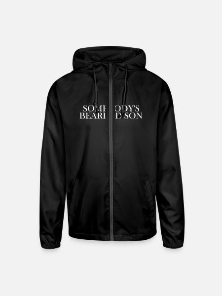 Dear Somebody's Bearded Son - Unisex Lightweight Windbreaker Jacket - black - Front