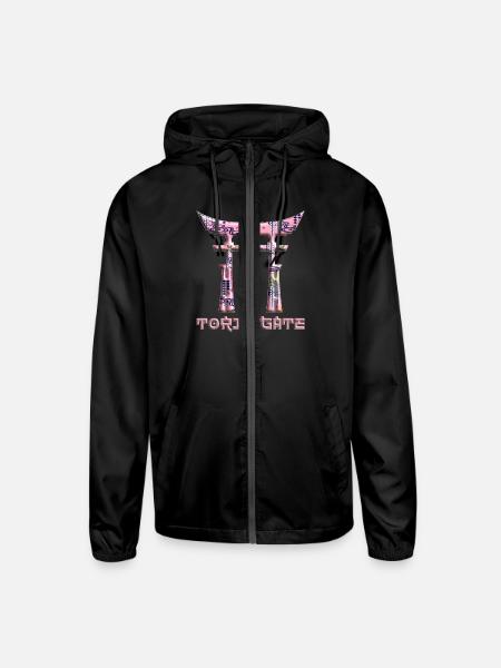 Torii Kyoto Japanese Gate Japanese Inspired Style - Unisex Lightweight Windbreaker Jacket - black - Front