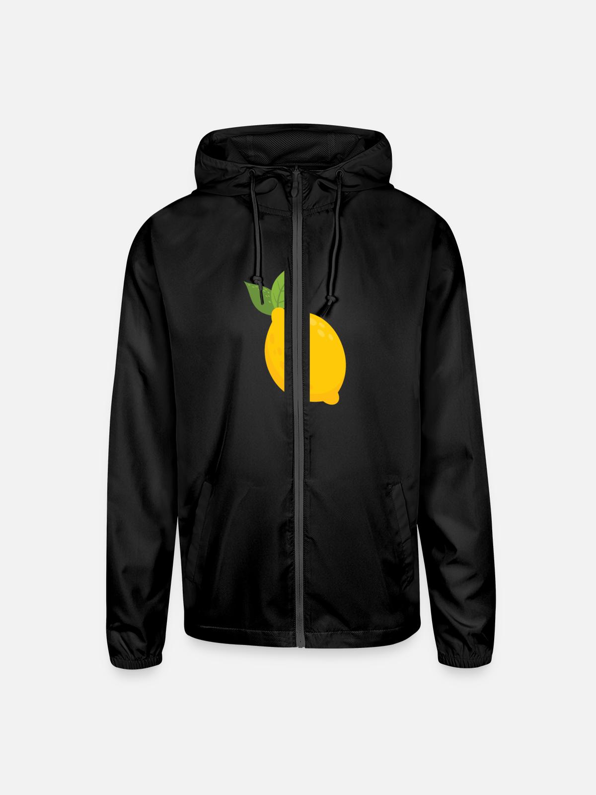 Lemon - Unisex Lightweight Windbreaker Jacket - black - Front