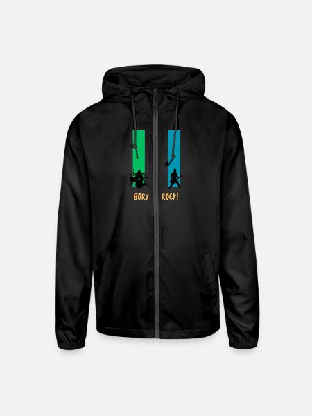 Expression Themed Design - Unisex Lightweight Windbreaker Jacket - black - Front