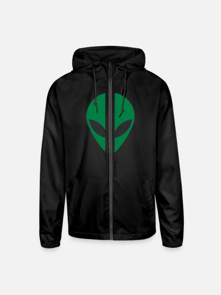 Alien Face - Unisex Lightweight Windbreaker Jacket - black