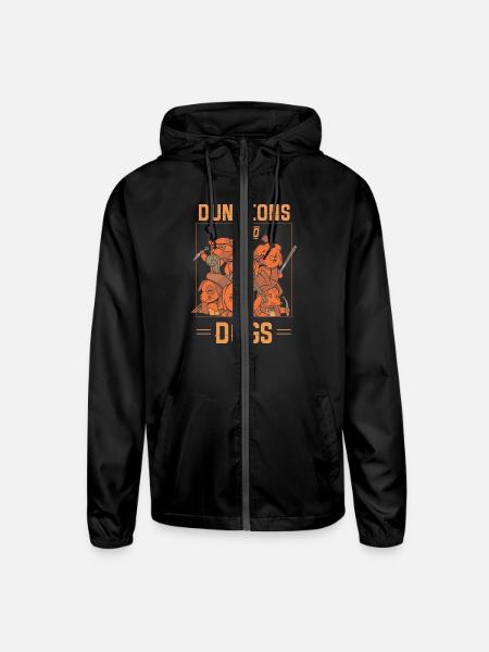 Dungeons And Dogs - Unisex Lightweight Windbreaker Jacket - black