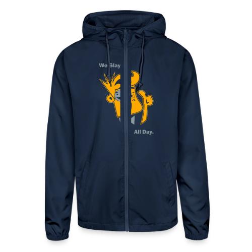 We Slay All Day Shiny Shirt Metallic Silver & Gold - Unisex Lightweight Windbreaker Jacket