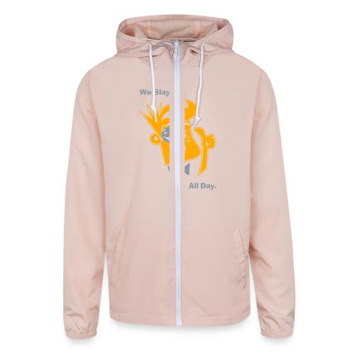 We Slay All Day Shiny Shirt Metallic Silver & Gold - Unisex Lightweight Windbreaker Jacket