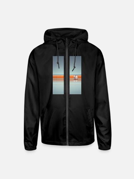 Futuristic Station - Unisex Lightweight Windbreaker Jacket - black
