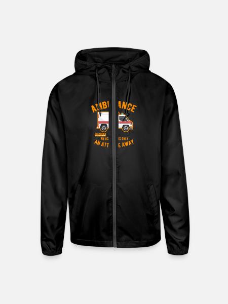 Ambulance Emergency Rescue - Unisex Lightweight Windbreaker Jacket - black