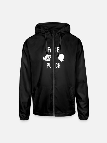 Face Punch - Unisex Lightweight Windbreaker Jacket - black - Front