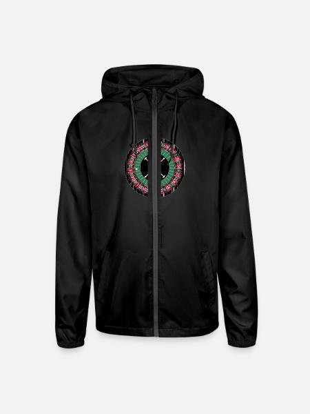Roulette Wheel - Unisex Lightweight Windbreaker Jacket - black