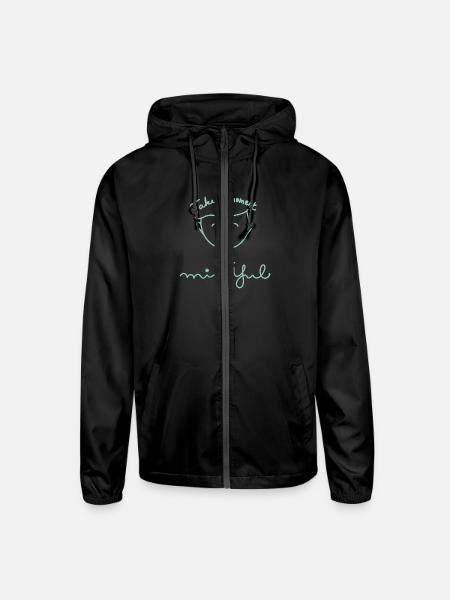 Take A Moment To Be Mindful - Unisex Lightweight Windbreaker Jacket - black - Front