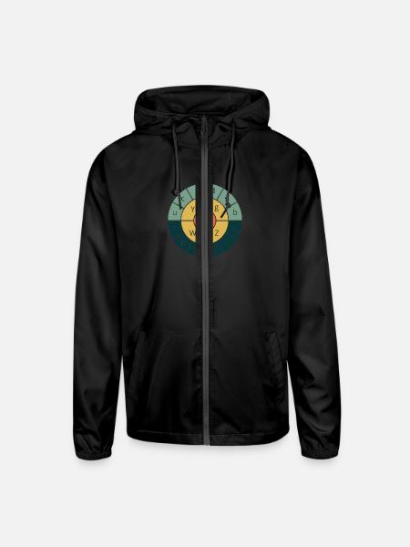 standard model - Unisex Lightweight Windbreaker Jacket - black - Front