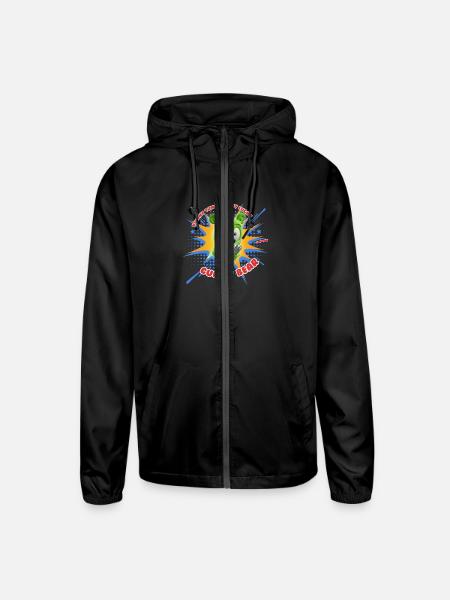 Funny Lucky Gummy Bear - Unisex Lightweight Windbreaker Jacket - black
