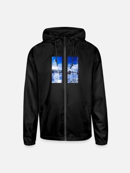 Cool winter landscape christmas landscape - Unisex Lightweight Windbreaker Jacket - black - Front