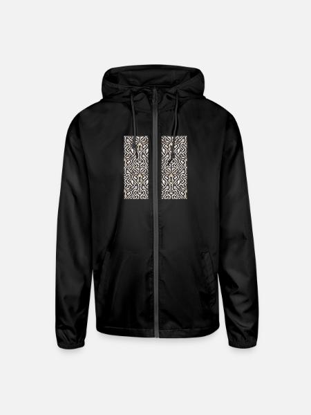 Ornament pattern - Unisex Lightweight Windbreaker Jacket - black