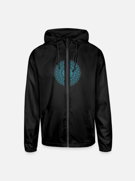Mandala Mantra Hinduism Buddhism - Unisex Lightweight Windbreaker Jacket - black - Front