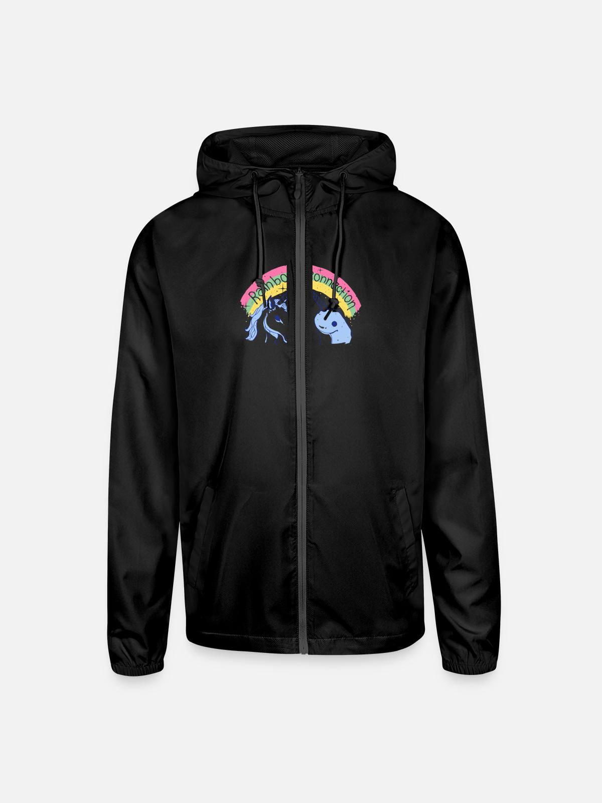 Rainbow Connection - Unisex Lightweight Windbreaker Jacket - black - Front