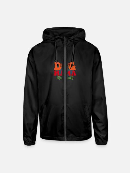 Dog Mama Life is Ruff - Unisex Lightweight Windbreaker Jacket - black