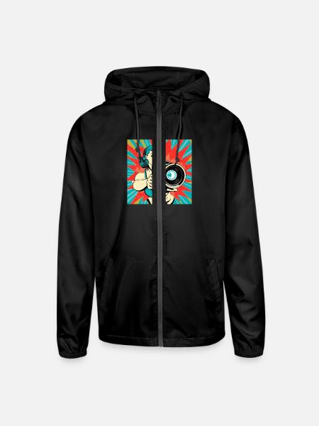 Pop Art Photographer Woman - Unisex Lightweight Windbreaker Jacket - black - Front