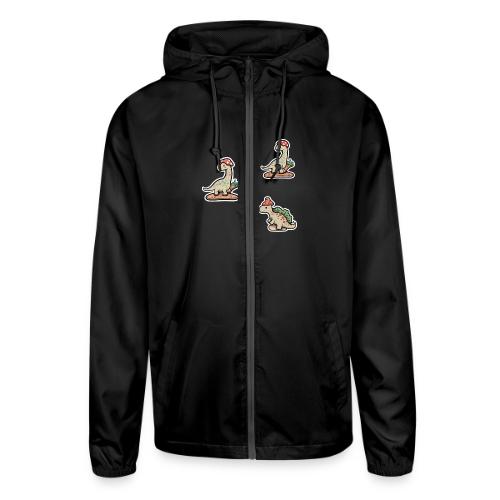 Mushroom Hat Brontosaurus Dinosaur - Unisex Lightweight Windbreaker Jacket