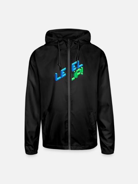 Level Up - Unisex Lightweight Windbreaker Jacket - black
