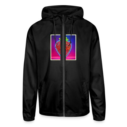 Vibrant Strawberry Neon Sign - Unisex Lightweight Windbreaker Jacket