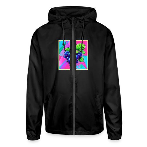 Vibrant Blueberry Artwork - Unisex Lightweight Windbreaker Jacket