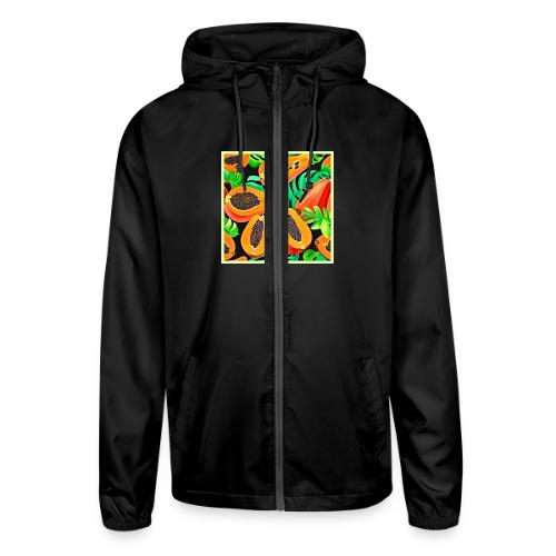 Papaya and Leaves Fresh Pattern - Unisex Lightweight Windbreaker Jacket